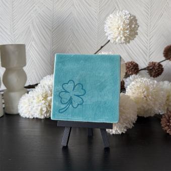 Klavertje vier, turquoise 