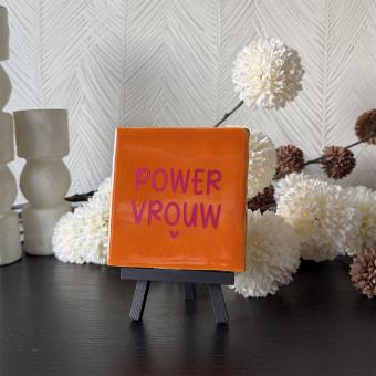 Power vrouw, oranje, roze 