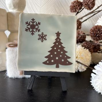 Winterwens groen-bruin glitter