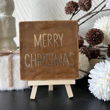 Merry Christmas bruin, goud