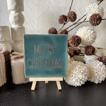 Merry christmas donkergroen, goud