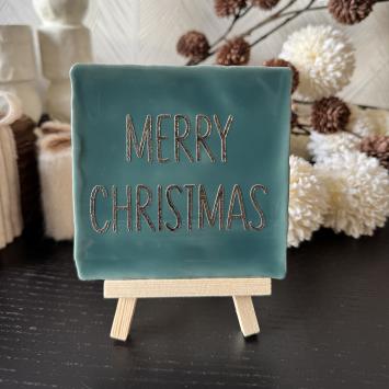 Merry christmas donkergroen, goud