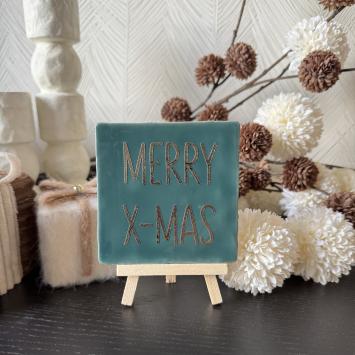 Merry x-mas donkergroen, goud