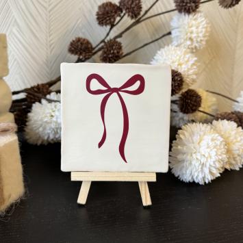 Strikje, bordeaux mat wit