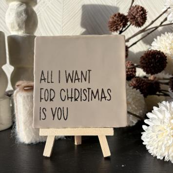 All i want for christmas is you, beige, goud